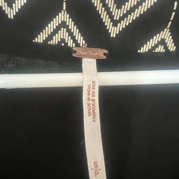 Free People Black and Cream Geometric Mini Dress - Picture 3 of 4